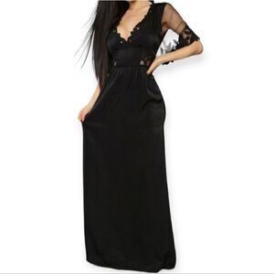Wild honey black lace maxi dress, medium